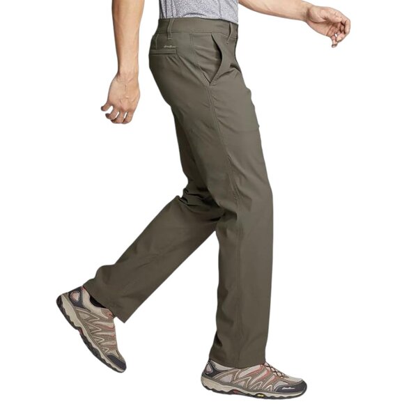 EUC Men's EDDIE BAUER Takeoff Tech Chino Pants‎ Slate Green #0391 | Size 33 x 30 - Picture 1 of 8